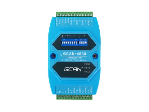 GCAN-4038型8路模拟量输入CANopen IO耦合器
